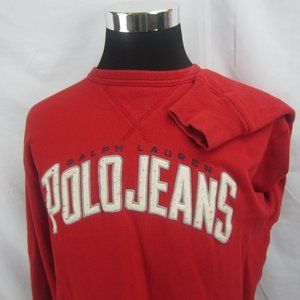 Vintage Polo Jeans Company Sweatshirt Mens L Red